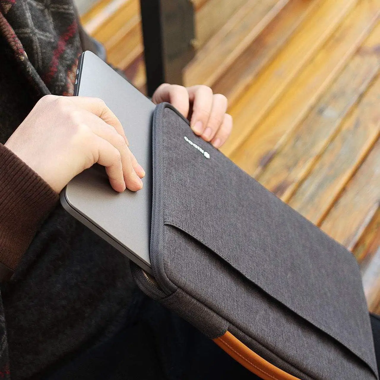 Alt view image 6 of 7 - 10 inch Laptop Sleeve case Notebook Bag Protective Handbag for 10.5 11 iPad Pro / 10.5 iPad Air / 10.2 iPad / 10 Microsoft Surface Go / 10.5 Galaxy Tab S4 / 10.1 Ideapad D330 Dark Gray