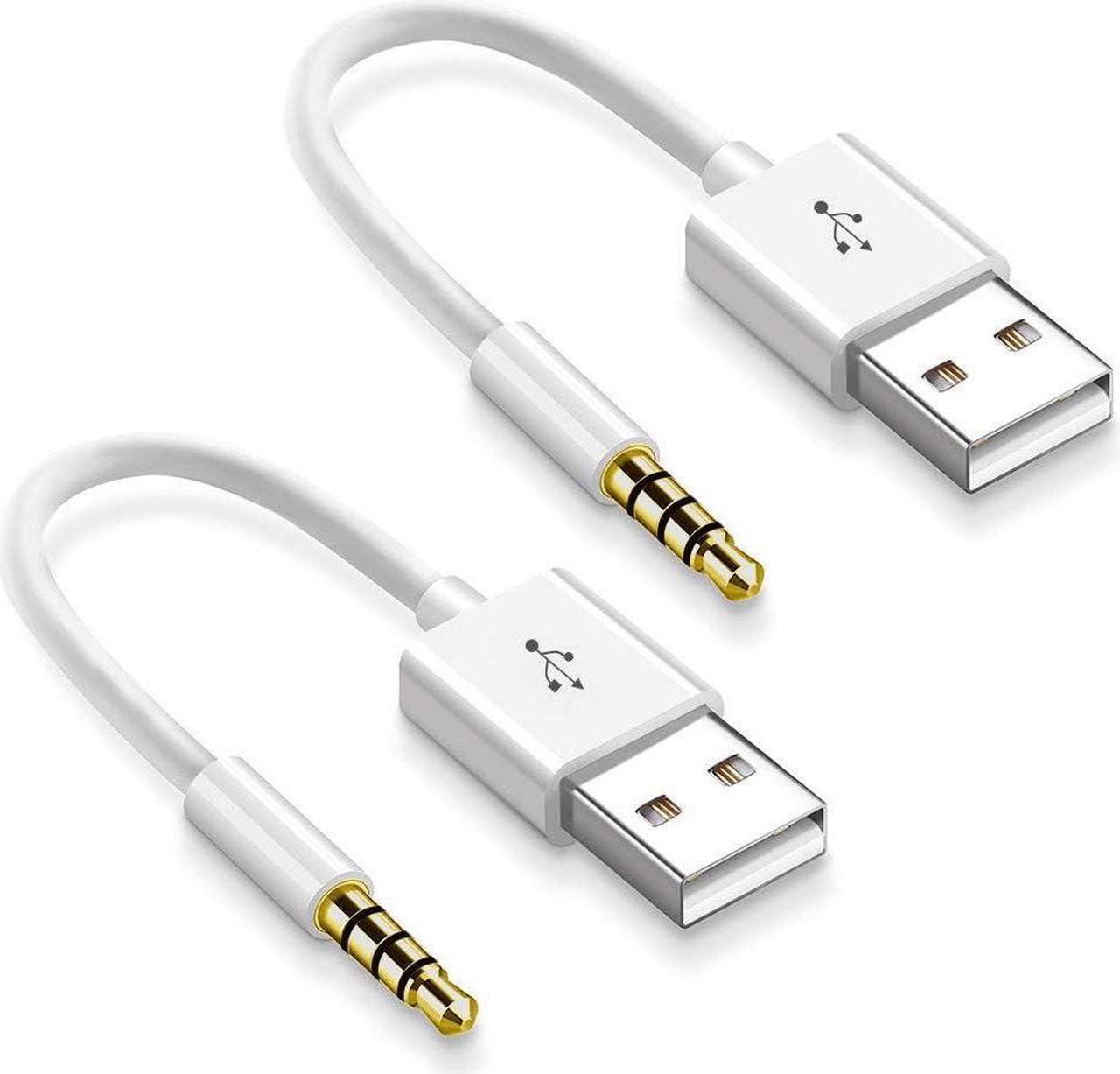 Main image of Charging Cable for iPod Shuffle Cable USB Data Sync Cable Cord 3.5mm Male AUX Plug to USB Male Adapter Cable Charger Converter Headphone Audio Extender Jack for iPod Shuffle 3 4 5 6 Gen 2-Pack