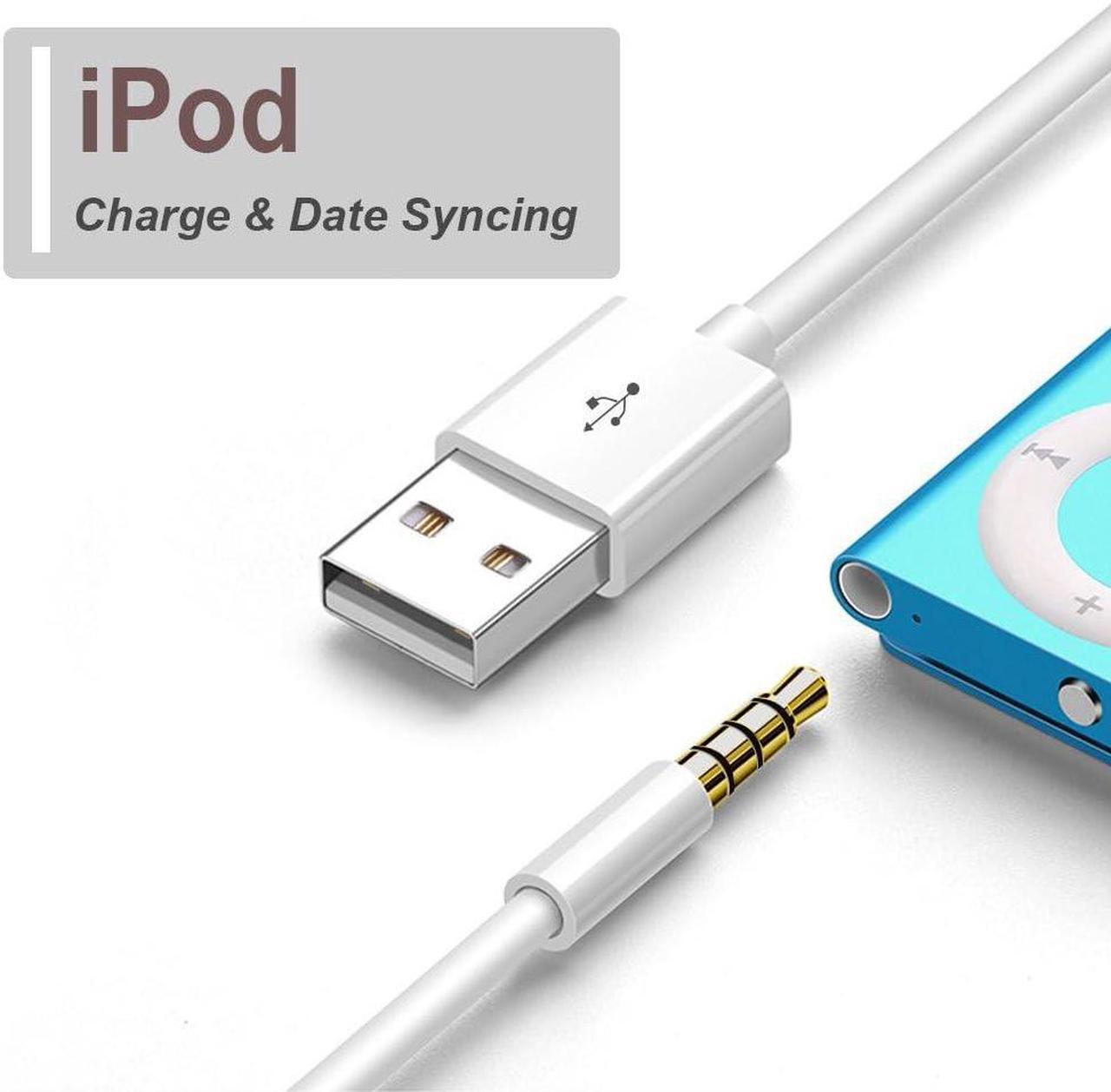 Alt view image 2 of 7 - Charging Cable for iPod Shuffle Cable USB Data Sync Cable Cord 3.5mm Male AUX Plug to USB Male Adapter Cable Charger Converter Headphone Audio Extender Jack for iPod Shuffle 3 4 5 6 Gen 2-Pack