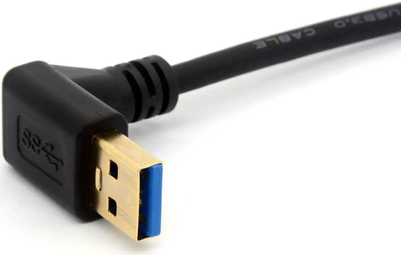 Alt view image 3 of 5 - Gold Plated Angled USB C Cable Extension 90 Degree Type C to USB 3.0 Right Angle Male Converter Data Sync Charging USB-C Adapter Cord (90°Type C-USB 3.0 A Down)