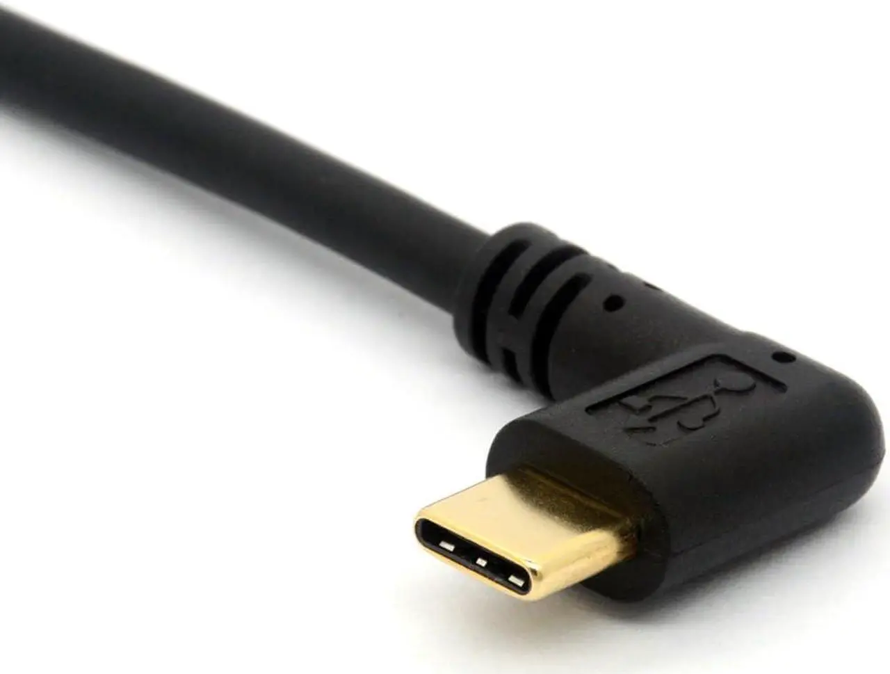 Alt view image 4 of 5 - Gold Plated Angled USB C Cable Extension 90 Degree Type C to USB 3.0 Right Angle Male Converter Data Sync Charging USB-C Adapter Cord (90°Type C-USB 3.0 A Down)