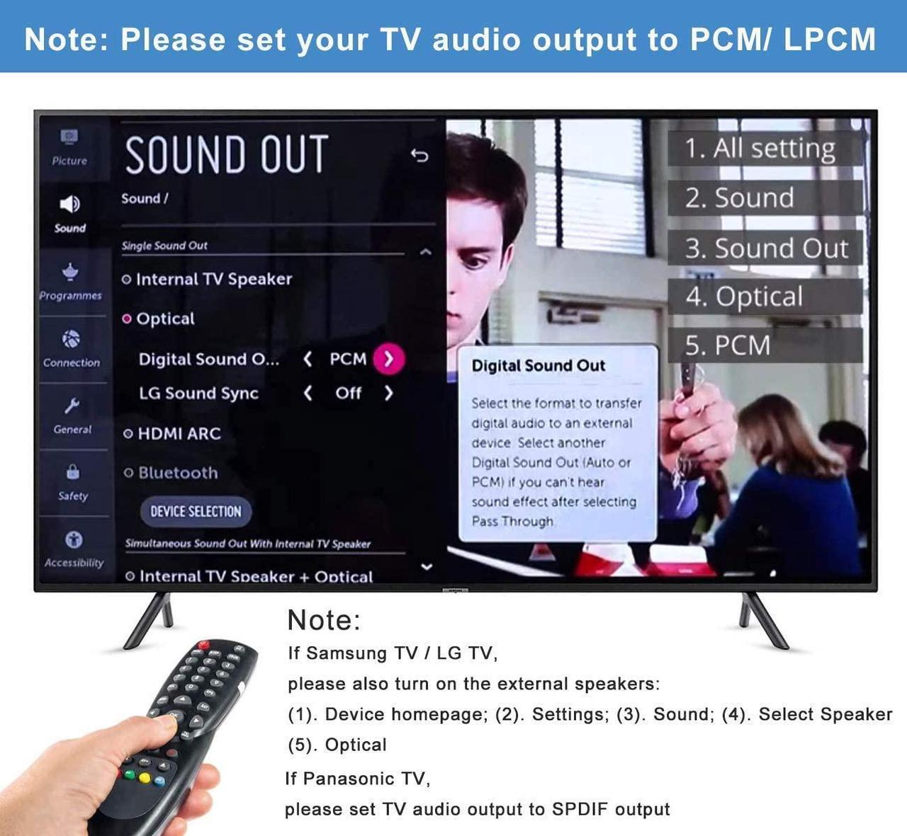 Alt view image 4 of 6 - DAC Converter 192kHz Digital to Analog Audio Converter with Optical Coaxial Cable.Toslink to Stereo L/R 3.5mm Jack Audio Volume Adjustable Adapter for PS3 PS4 HDTV Home Cinema