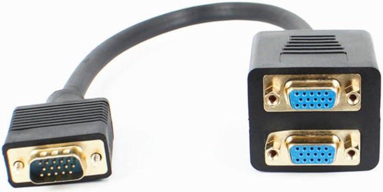 Alt view image 2 of 7 - 2 Port VGA Video Cable Splitter 1 in 2 Out Computer Host Laptop Graphics Card External vga TV Monitor Projector Adapter Converter Simultaneous Display Support