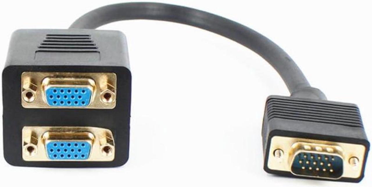 Alt view image 3 of 7 - 2 Port VGA Video Cable Splitter 1 in 2 Out Computer Host Laptop Graphics Card External vga TV Monitor Projector Adapter Converter Simultaneous Display Support