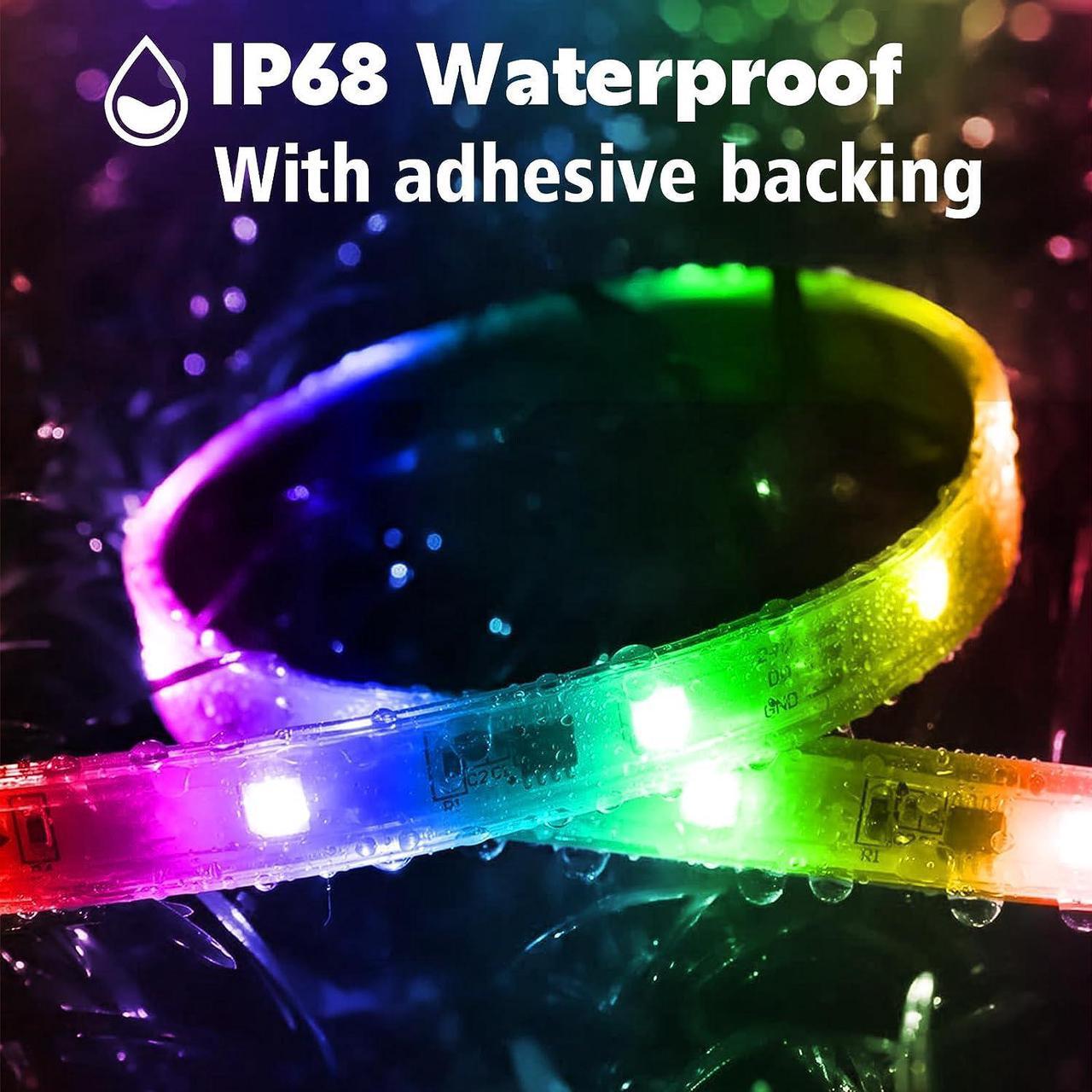 Alt view image 7 of 7 - 200ft Outdoor LED Strip Lights Waterproof 1 Roll IP68 Outside Led Light Strips Waterproof with App and Remote Music Sync RGB Exterior Led Rope Lights with Self Adhesive Back for Deck Balcony Pool