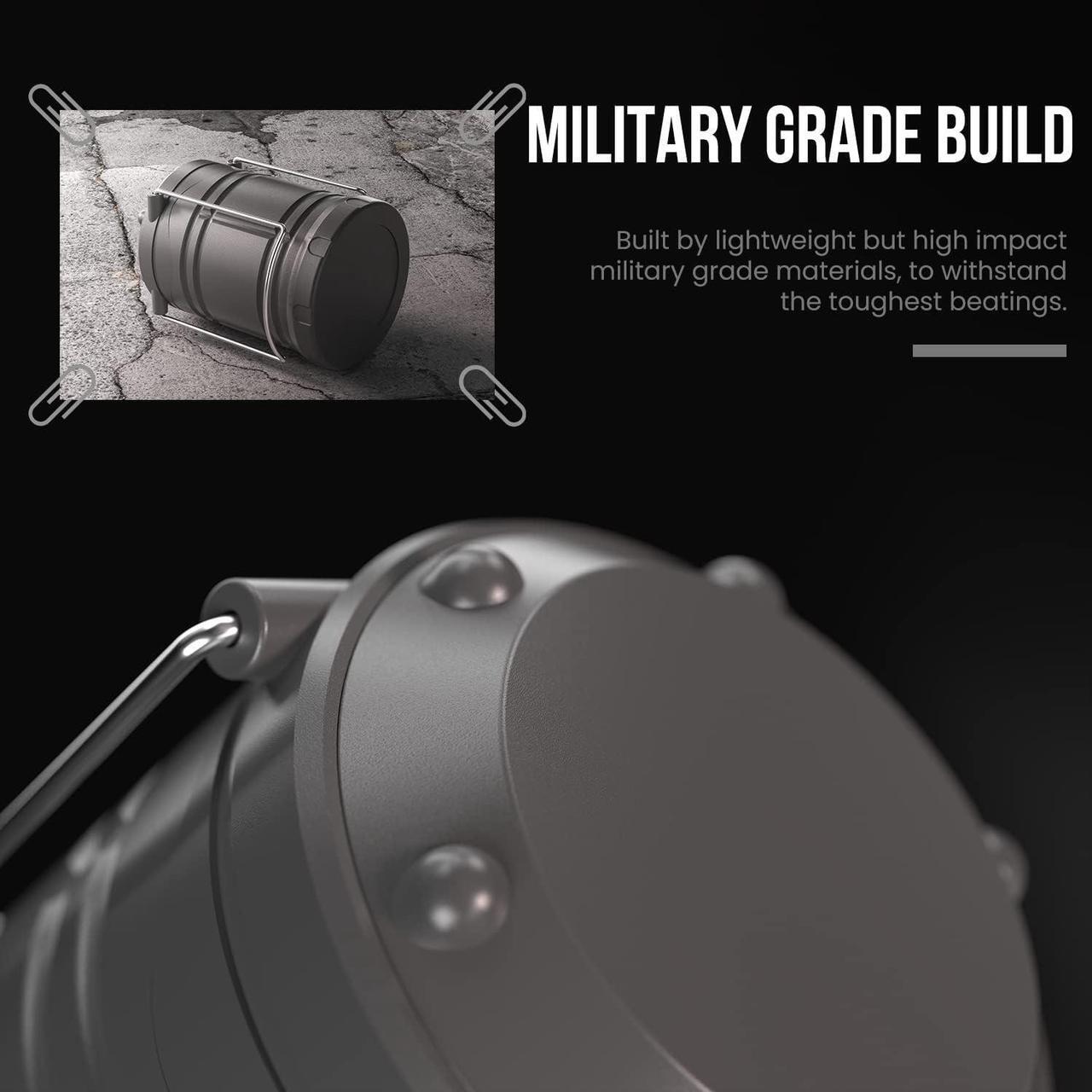 Alt view image 6 of 7 - LED Camping Lantern 4 Pack Battery Powered Flashlight for Power Outages Portable Collapsible Hanging Light Essential for Home Outdoor Emergency Lamp Survival Kit Gear for Hurricane Gray