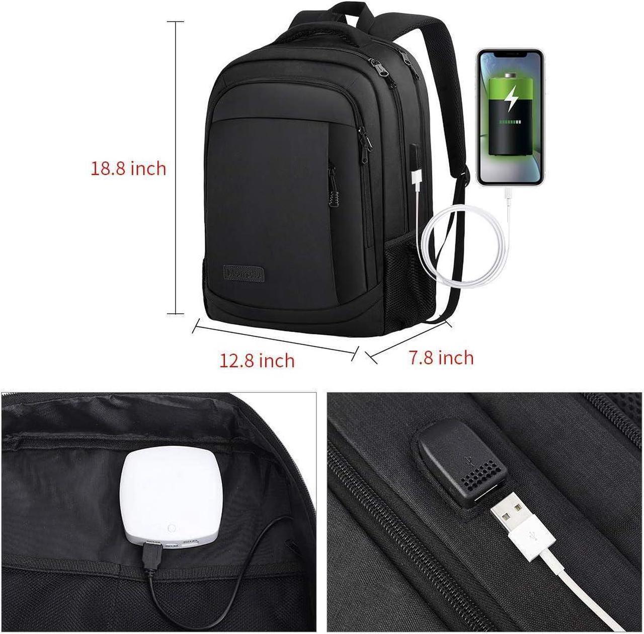 Alt view image 3 of 6 - Travel Laptop Backpack Anti Theft Backpacks with USB Charging Port Travel Backpacks Business Work Bag 15.6 Inch College Computer Bag for Men Women Black