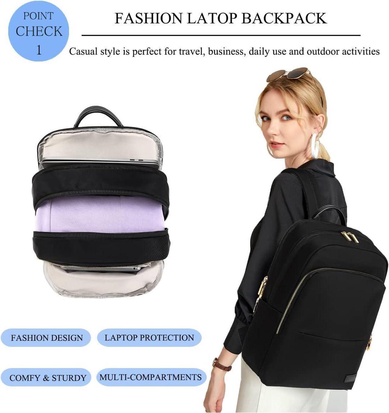 Alt view image 2 of 6 - 14 inches Laptop Backpack Water-resistant Stylish College Backpack Purse Black