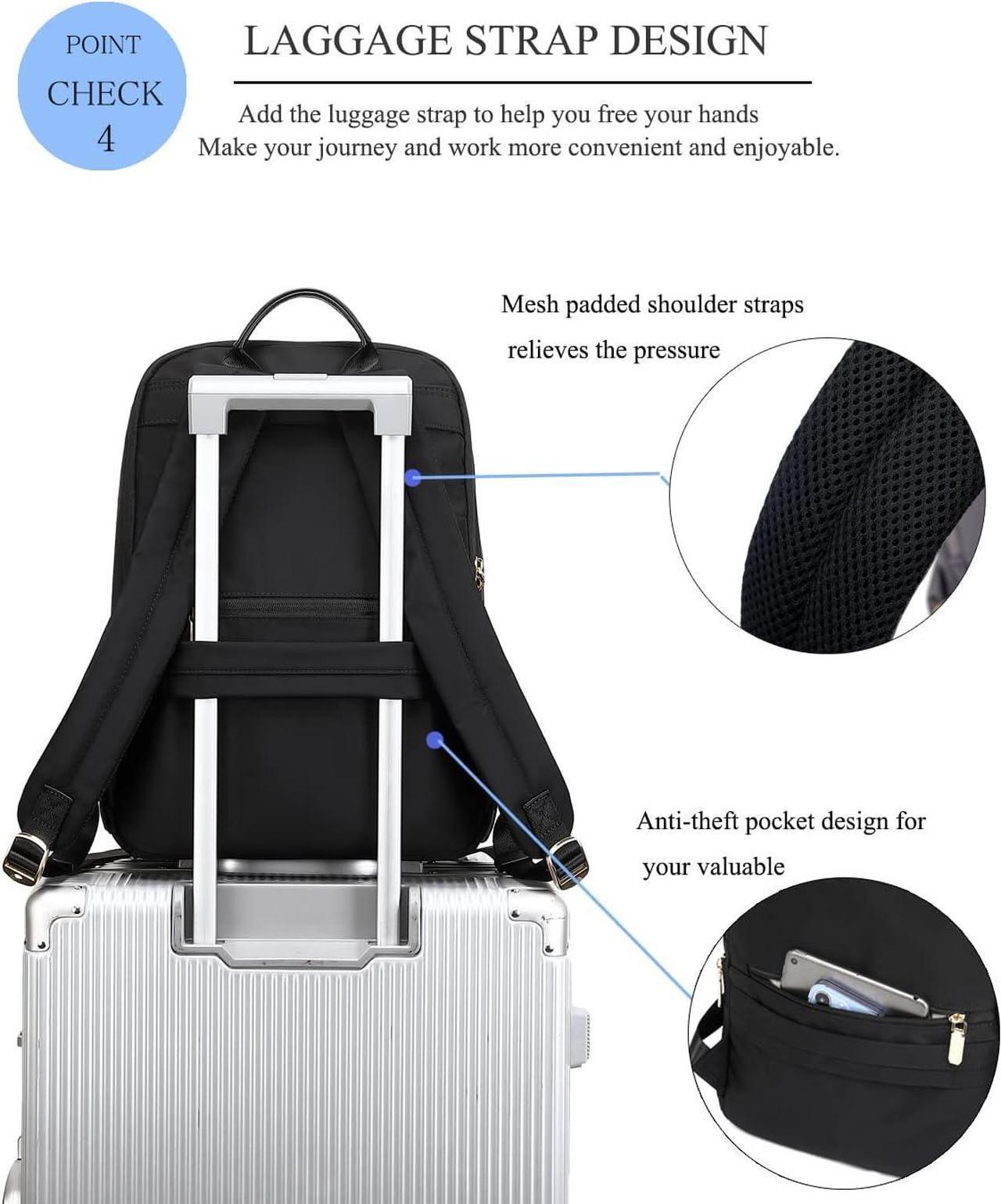 Alt view image 4 of 6 - 14 inches Laptop Backpack Water-resistant Stylish College Backpack Purse Black