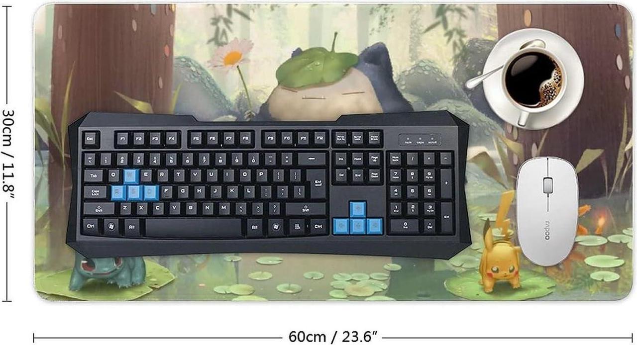 Alt view image 2 of 7 - Extended Gaming Anime Mouse pad Large Gaming Mousepad Desk Mat Waterproof Anti-Dirty Non Slip Stitched Edges Keyboard Mat Perfect for Video Games 60x30cm 24x12 inch Multi 23.6x11.8 inch