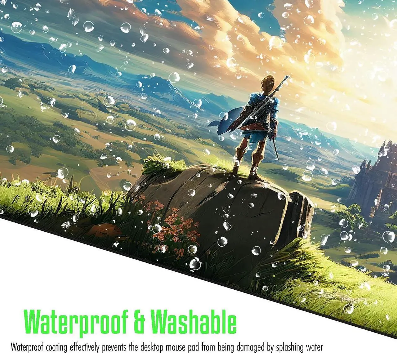 Alt view image 6 of 7 - Zelda XXL Gaming Mouse Pad Extra Large Extended Non Slip Mouse Pad - Keyboard and Mouse Desk Pad Anime Gaming Mouse Mat for Computer 31.5 x 15.7 in