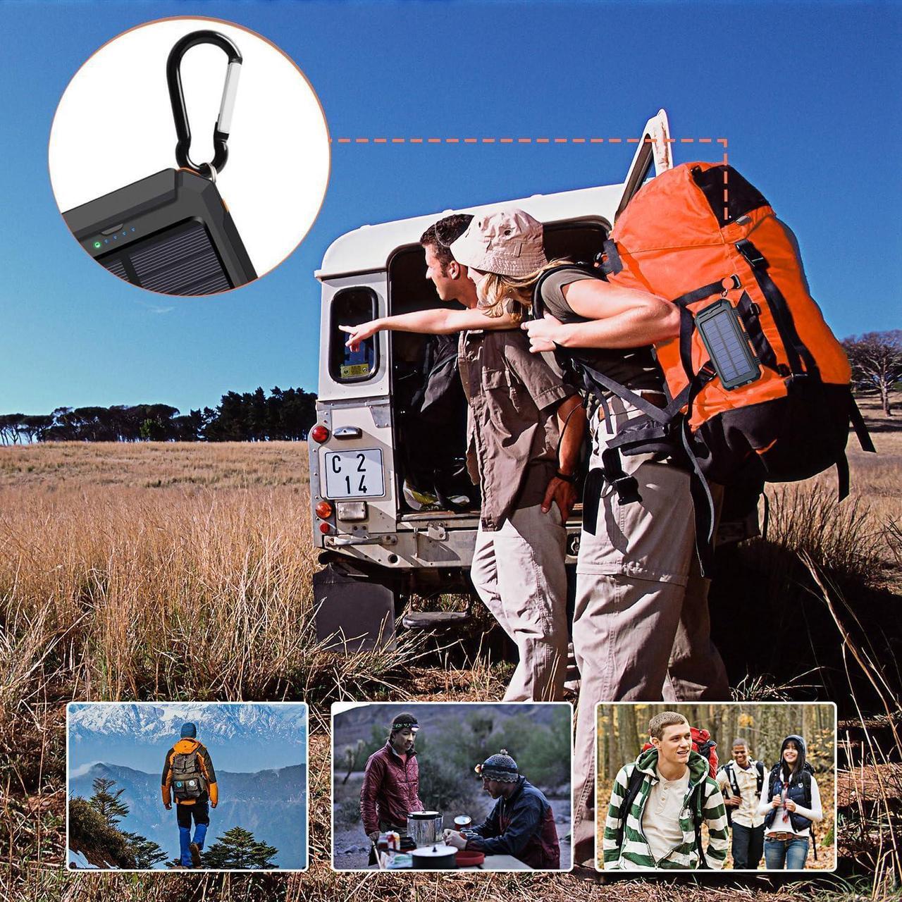 Alt view image 7 of 7 - Solar Charger 38800mAh Portable Solar Power Bank for All Cellphones Waterproof Battery Pack Outdoor External Backup Power Charger Dual USB 5V Outputs/LED Flashlights Perfect for Camping Travel