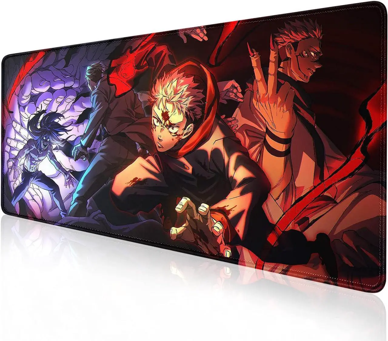 Main image of Large Mouse Pad for Non Slip Rubber Base Gaming Anime Mouse Pad for Computer Stitched Edges Ultra Thick 3 mm Wide & Long Mousepad 31.5 x 11.8 x 0.12 (Jujutsu Kaisen-2)