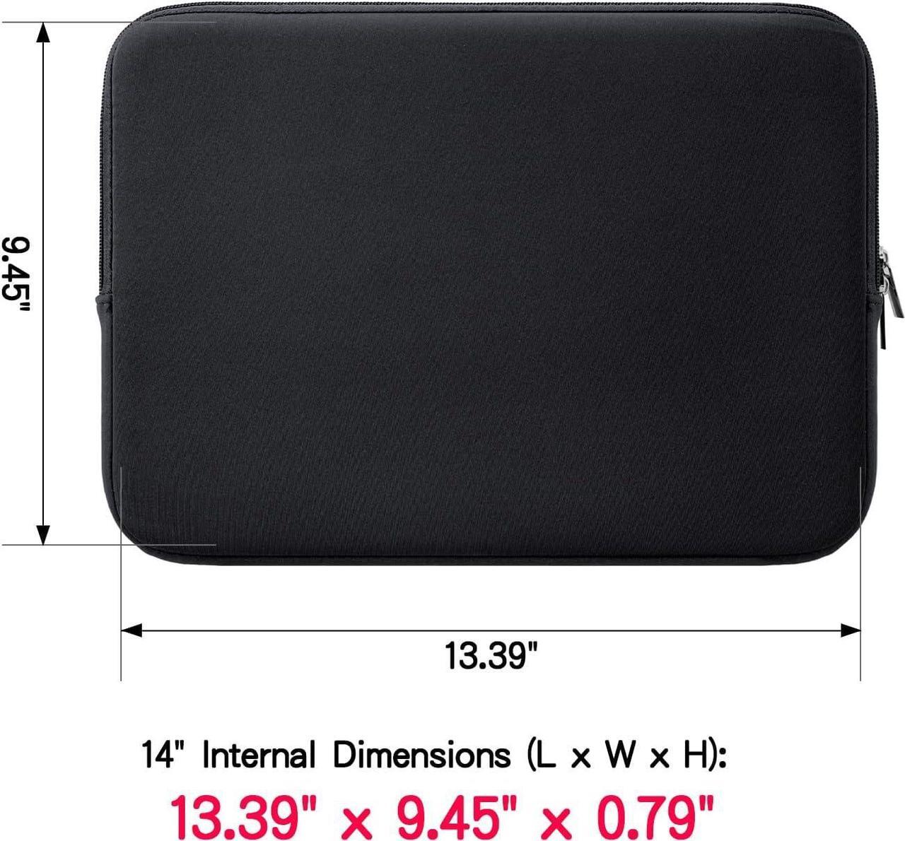 Alt view image 5 of 6 - RAINYEAR 14 Inch Laptop Sleeve Case Protective Soft Padded Zipper Cover Carrying Computer Bag Compatible with 14 Notebook Chromebook Tablet Ultrabook(Black)