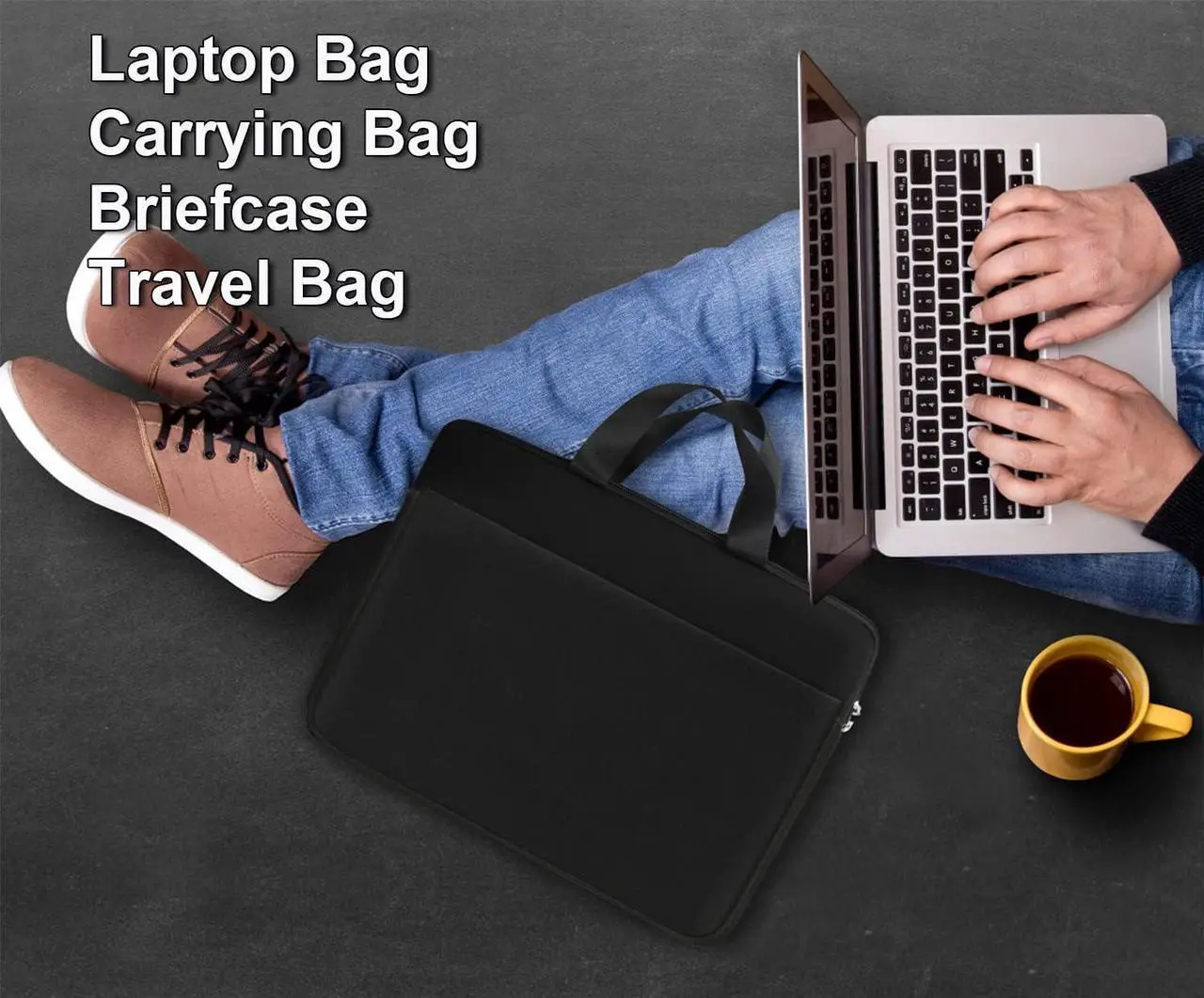 Alt view image 6 of 7 - Laptop Sleeve Case 15.6 inch Durable Travel Laptop Bag Handbag Shockproof Protective Computer Cover Carrying Bag Briefcase for 15 15.6 HP     Laptop Notebook Ultrabook (Black)