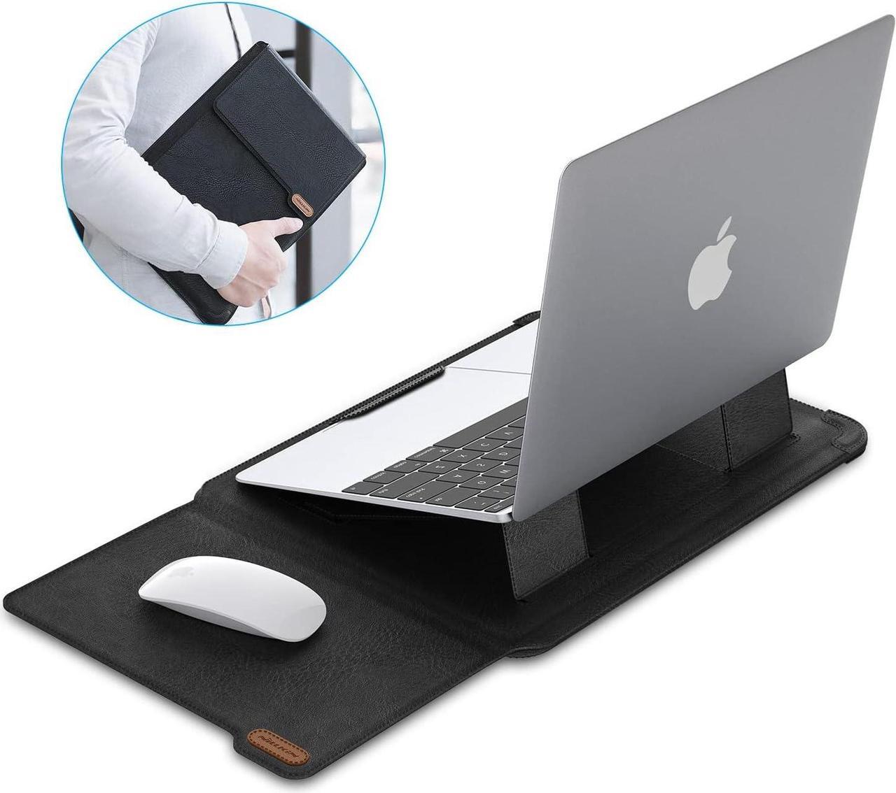 Alt view image 2 of 6 - Laptop Sleeve for MacBook Air M4/Pro 13/MacBook Air 13 inch MacBook Air Sleeve with Laptop Stand and Mouse Pad Laptop Case Bag for 13-14 inch MacBook   HP Laptops Black Texture