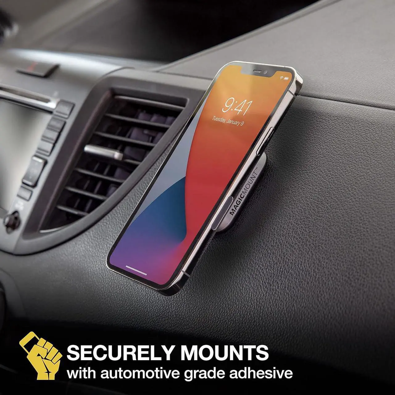 Alt view image 3 of 5 - MP2FM-XCES0 MagicMount Pro2 Universal Flush Magnetic Cell Phone Car Mount Kit Compatible with MagSafe iPhones Galaxy Pixel & All Smartphones