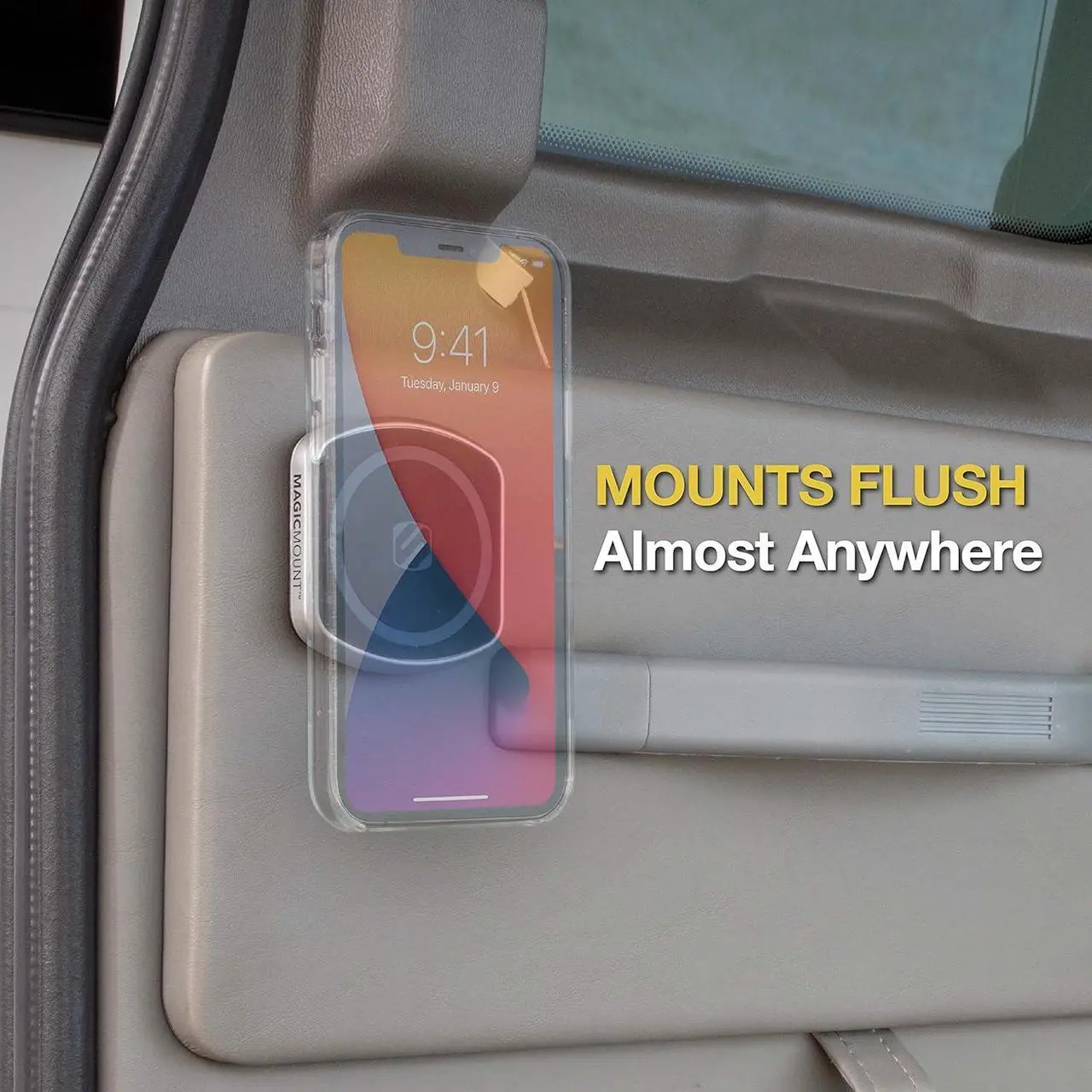 Alt view image 4 of 5 - MP2FM-XCES0 MagicMount Pro2 Universal Flush Magnetic Cell Phone Car Mount Kit Compatible with MagSafe iPhones Galaxy Pixel & All Smartphones