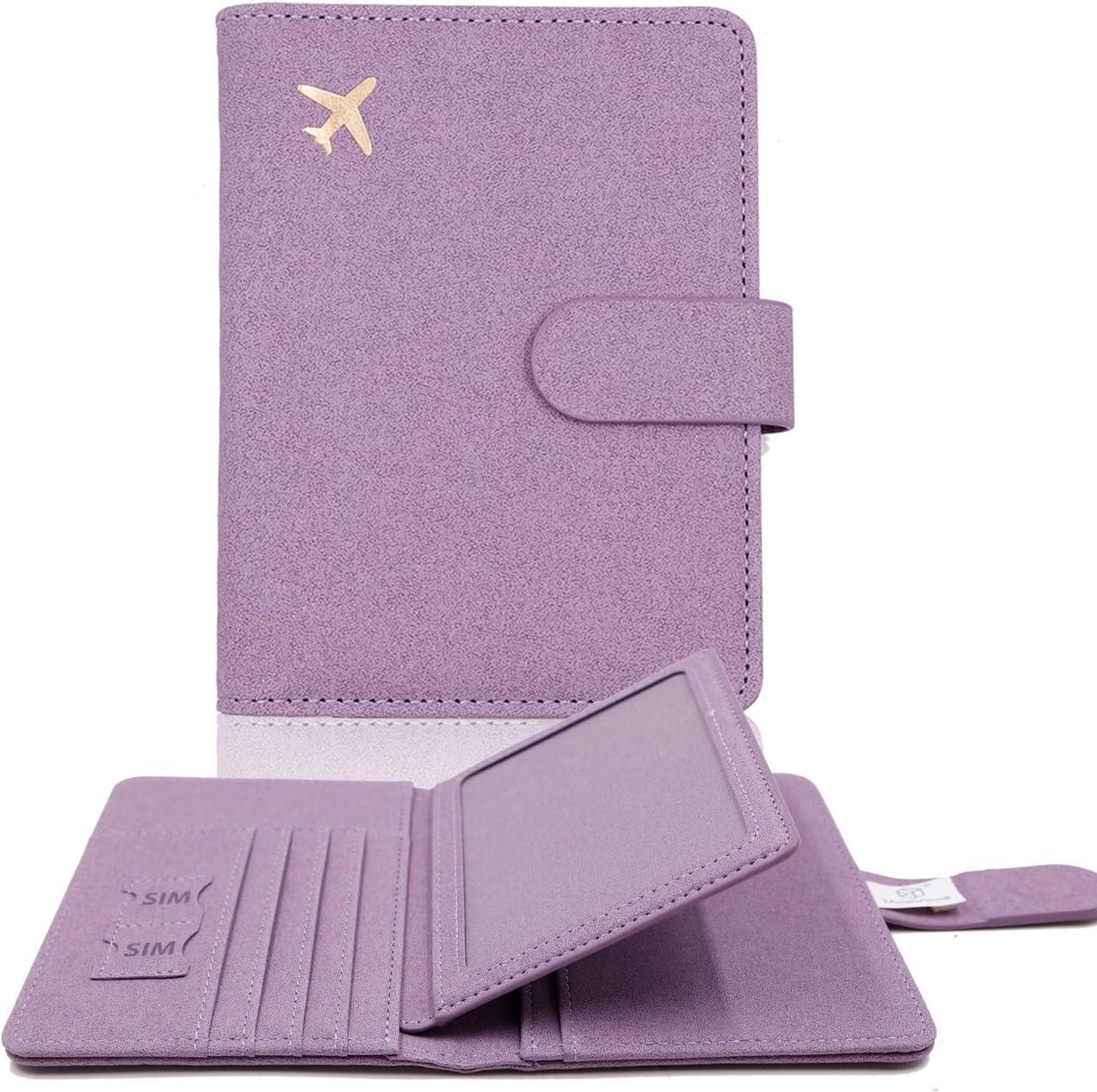 Main image of Passport Holder Passport Holder Card Slots Cute Passport cover for Women/Men Waterproof Rfid Blocking Travel Wallet (Glitter purple)