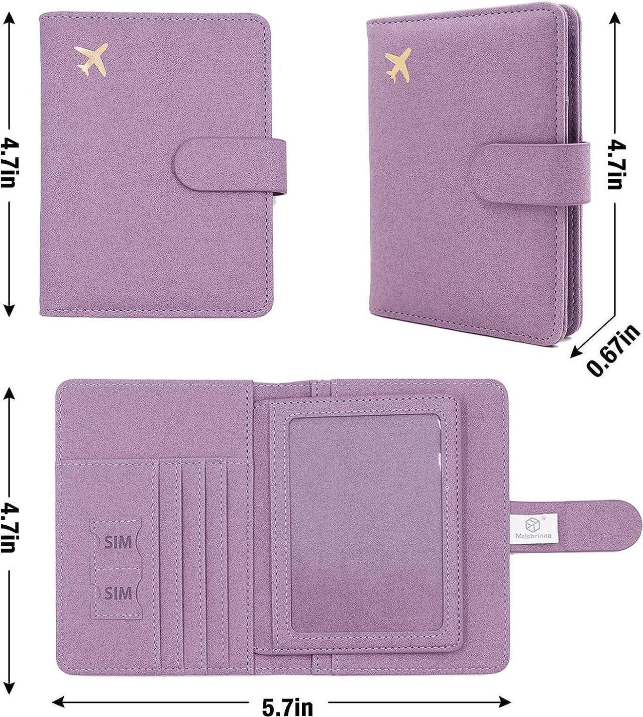 Alt view image 4 of 7 - Passport Holder Passport Holder Card Slots Cute Passport cover for Women/Men Waterproof Rfid Blocking Travel Wallet (Glitter purple)