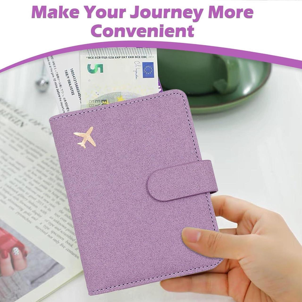 Alt view image 7 of 7 - Passport Holder Passport Holder Card Slots Cute Passport cover for Women/Men Waterproof Rfid Blocking Travel Wallet (Glitter purple)