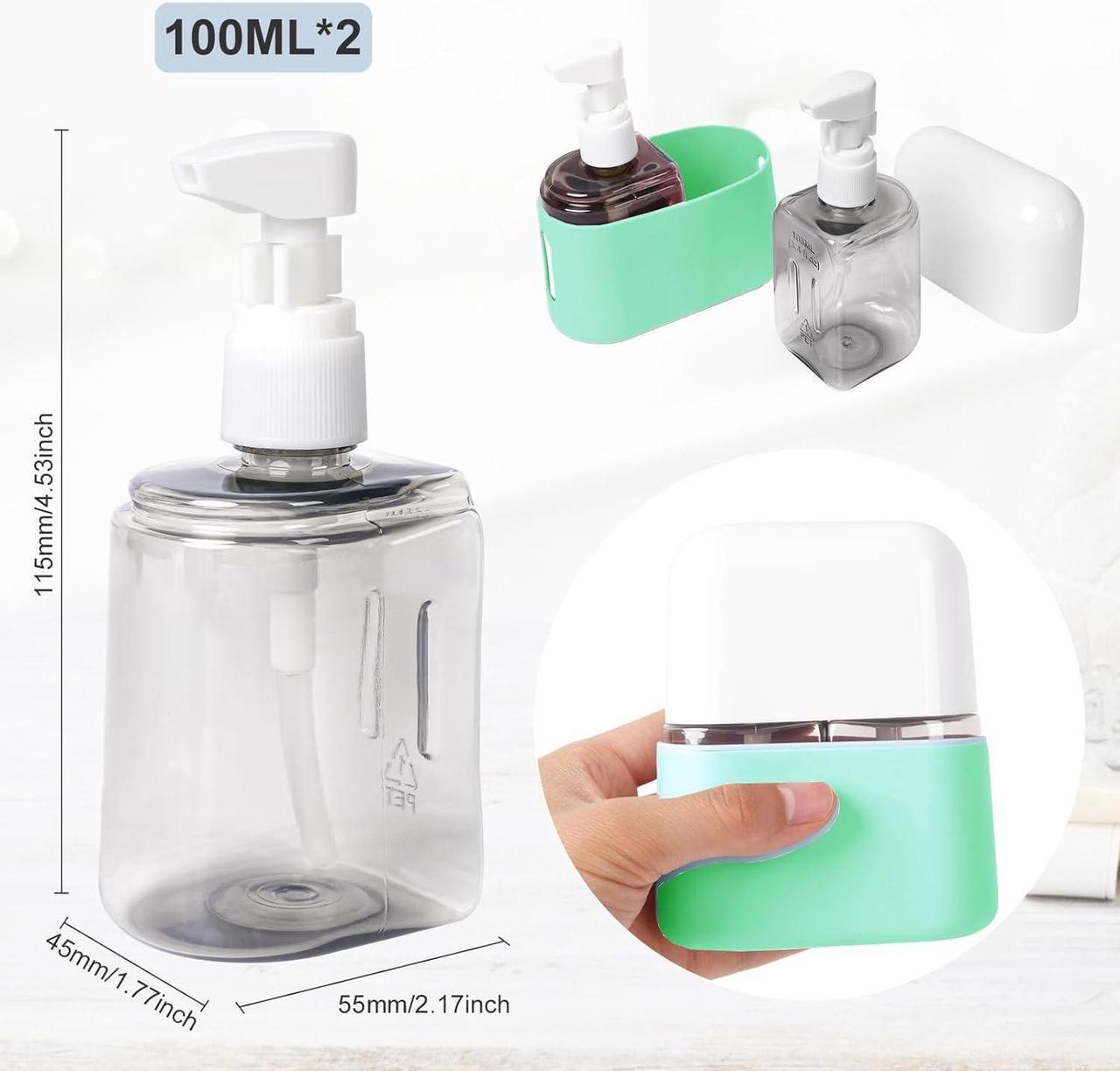 Alt view image 2 of 6 - Travel bottles for Toiletries TSA Approved Travel Containers Refillable Portable Spray Bottles and Pump Bottles with Labels for Creams Perfumes and Shampoos (Green)