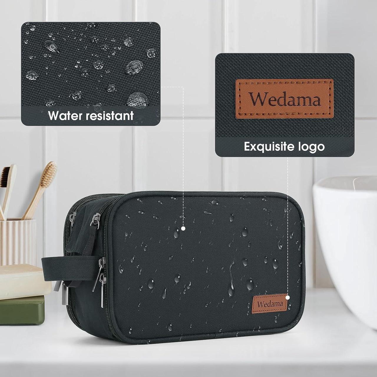 Alt view image 6 of 7 - Toiletry Bag for Men Handheld Travel Toiletry Bag Waterproof Travel Bag for Toiletries Thickened Polyester Travel Dopp Kit Toiletries Bag for Travel Business Trips and Camping Grey