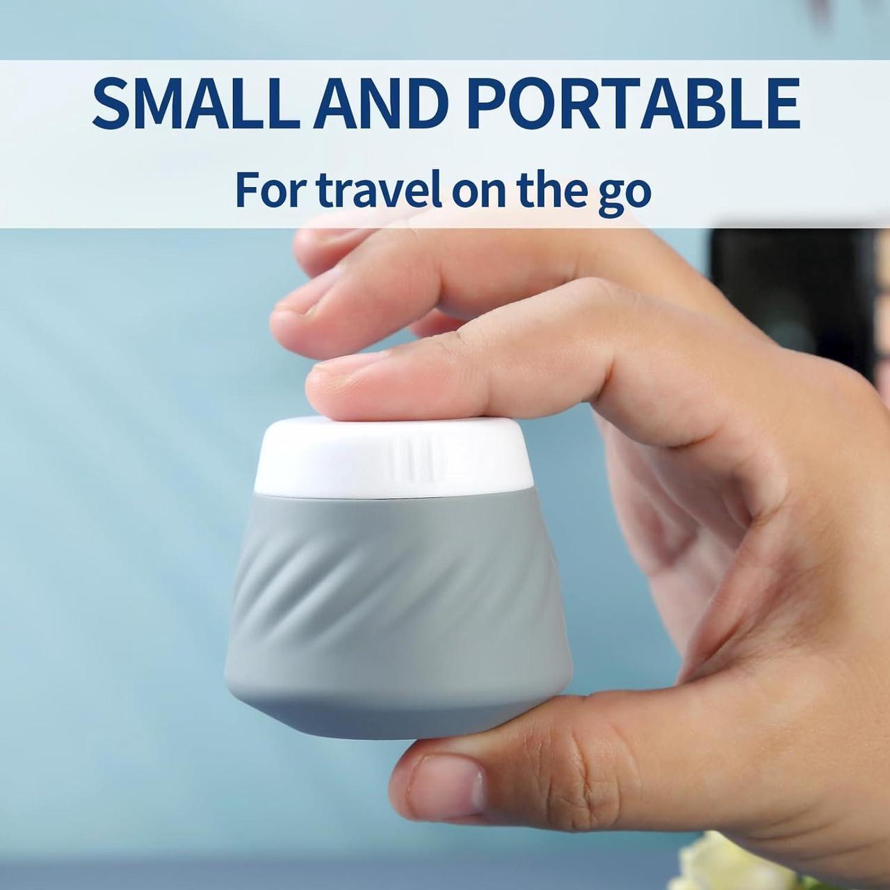 Alt view image 2 of 7 - Travel Containers for Toiletries Silicone Cream Jars TSA Approved Travel Size Containers with Clear Bag Leak-proof Travel Accessories with Lid for Cosmetic Face Body Hand Cream (4 Pack)