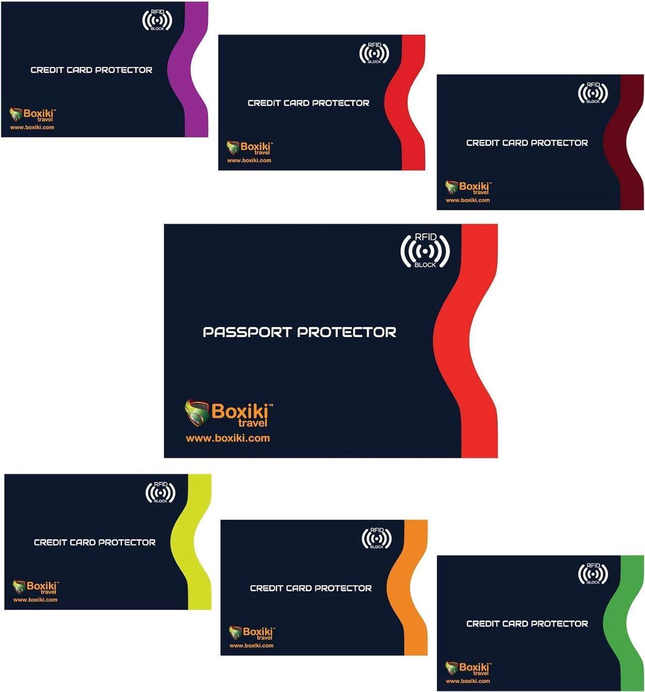 Main image of RFID Blocking Sleeves Set with Color Coding | Identity Theft Prevention RFID Blocking Envelopes and Passport Covers