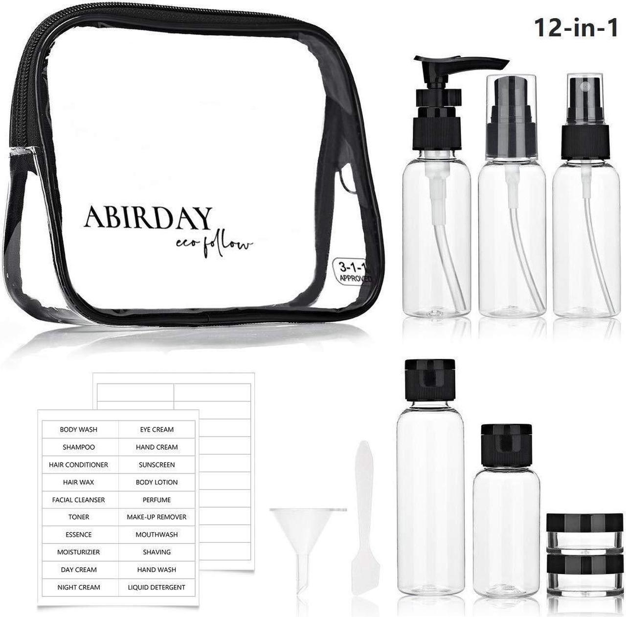 Alt view image 2 of 7 - Travel Bottles Containers & Travel Size Toiletries Accessories Bottles with Toiletry Bag for Liquids Leak-Proof & TSA Approved Carry-on for Airplane - Women/Men (SET-A 12-in-1)