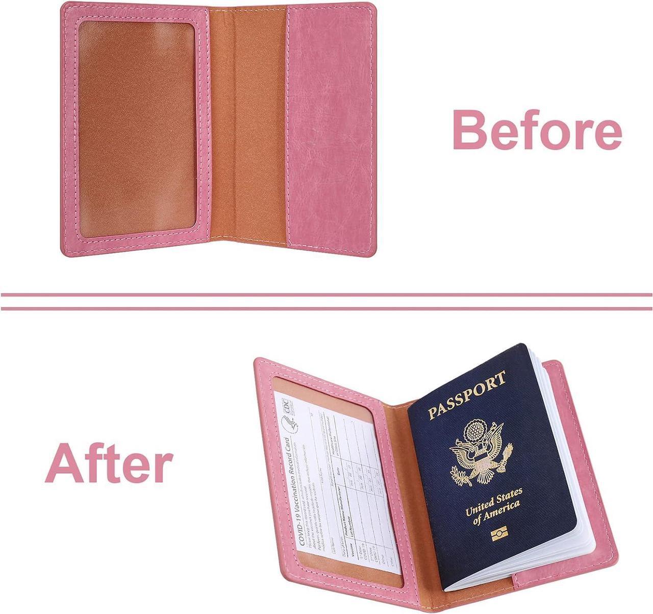 Alt view image 4 of 6 - Passport Holder Women Passport Wallet Travel Document Organizer Waterproof Cruise Accessories Travel Must Haves PU Leather Passport Cover for Women Men (Red/Pink/Black)