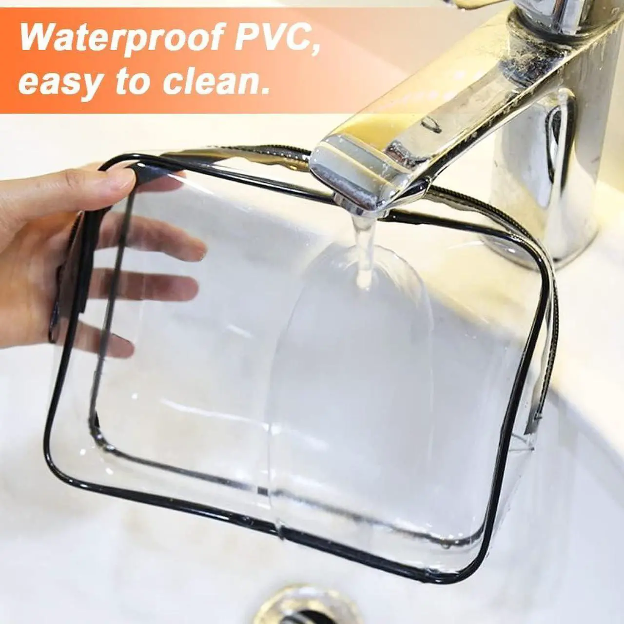 Alt view image 6 of 7 - Clear Toiletry Bag 6 Pack Quart Size Travel Bag Clear Cosmetic Makeup Bags wih Zippers for Women Men Vacation Bathroom and Organizing