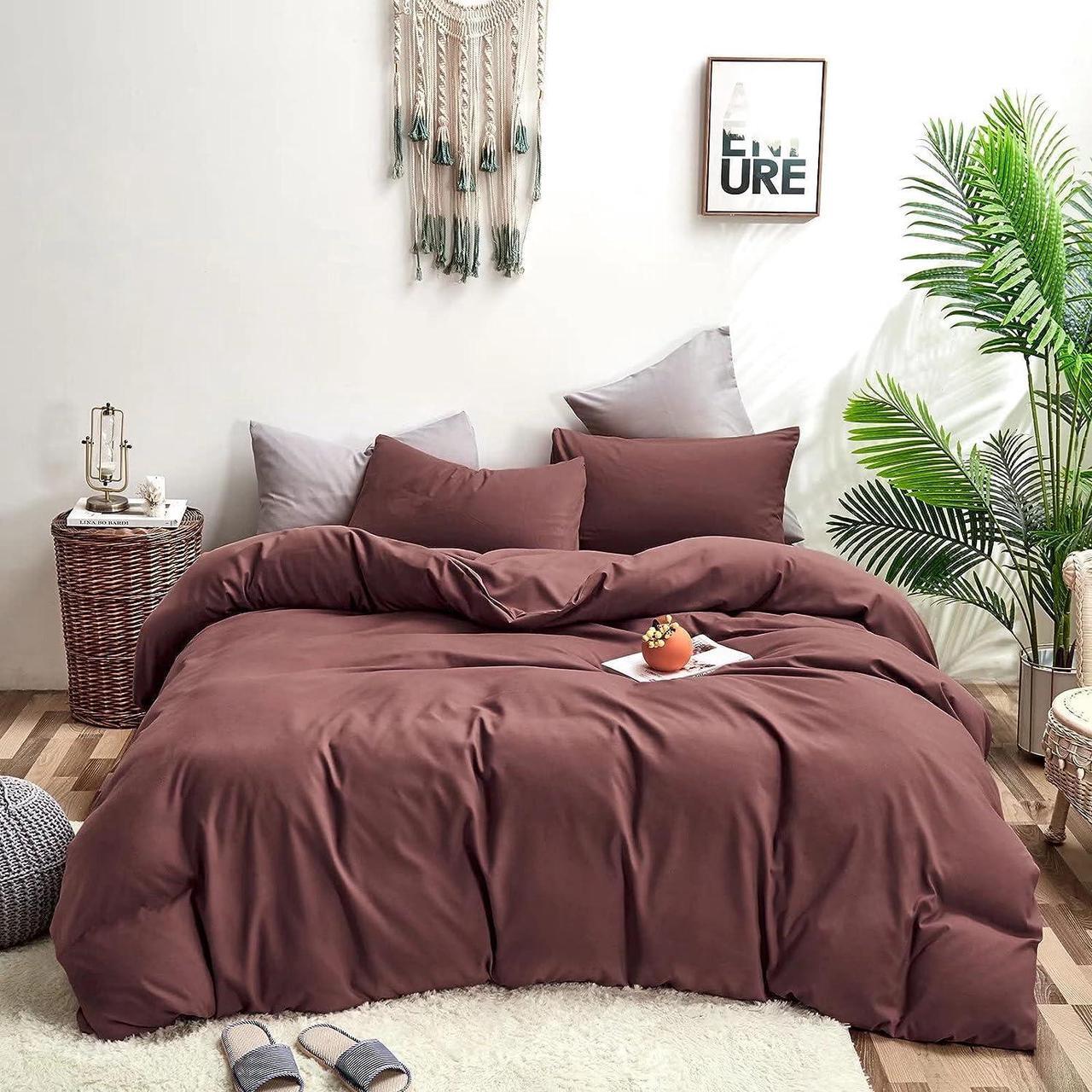 Main image of Brick Red Comforter Set Queen Purplish Red Bedding Full Brick Color Vintage Bedding Comforter Sets for Teen Girls Women Dark Purple Comforter Queen Quilt Soft Solid Color Brown Red Bedding
