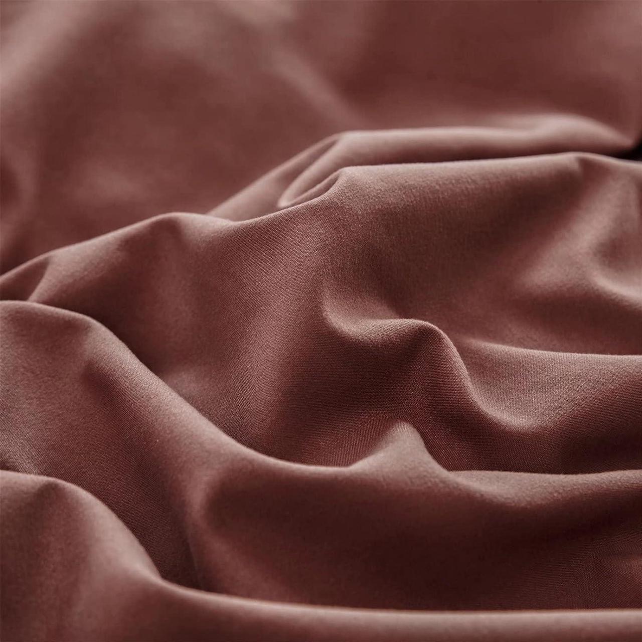 Alt view image 5 of 7 - Brick Red Comforter Set Queen Purplish Red Bedding Full Brick Color Vintage Bedding Comforter Sets for Teen Girls Women Dark Purple Comforter Queen Quilt Soft Solid Color Brown Red Bedding