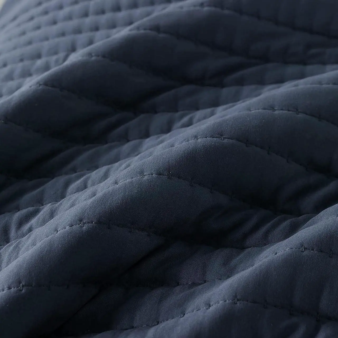 Alt view image 5 of 7 - Navy Blue Queen Size Quilt Bedding Sets with Pillow Shams Mustard Full Lightweight Soft Bedspread Coverlet Quilted Blanket Thin Comforter Bed Cover for All Season 3 Pieces 90x90 inches