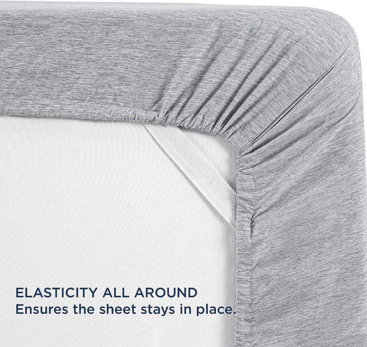 Alt view image 5 of 7 - Deep Pocket Queen Sheet Set - Ultra Soft Cationic Dyed Air Mattress Sheets Fits Mattresses Up to 24 Thick Breathable Hotel Luxury Bed Sheets - 4 Pieces Bedding Sheets & Pillowcases Grey
