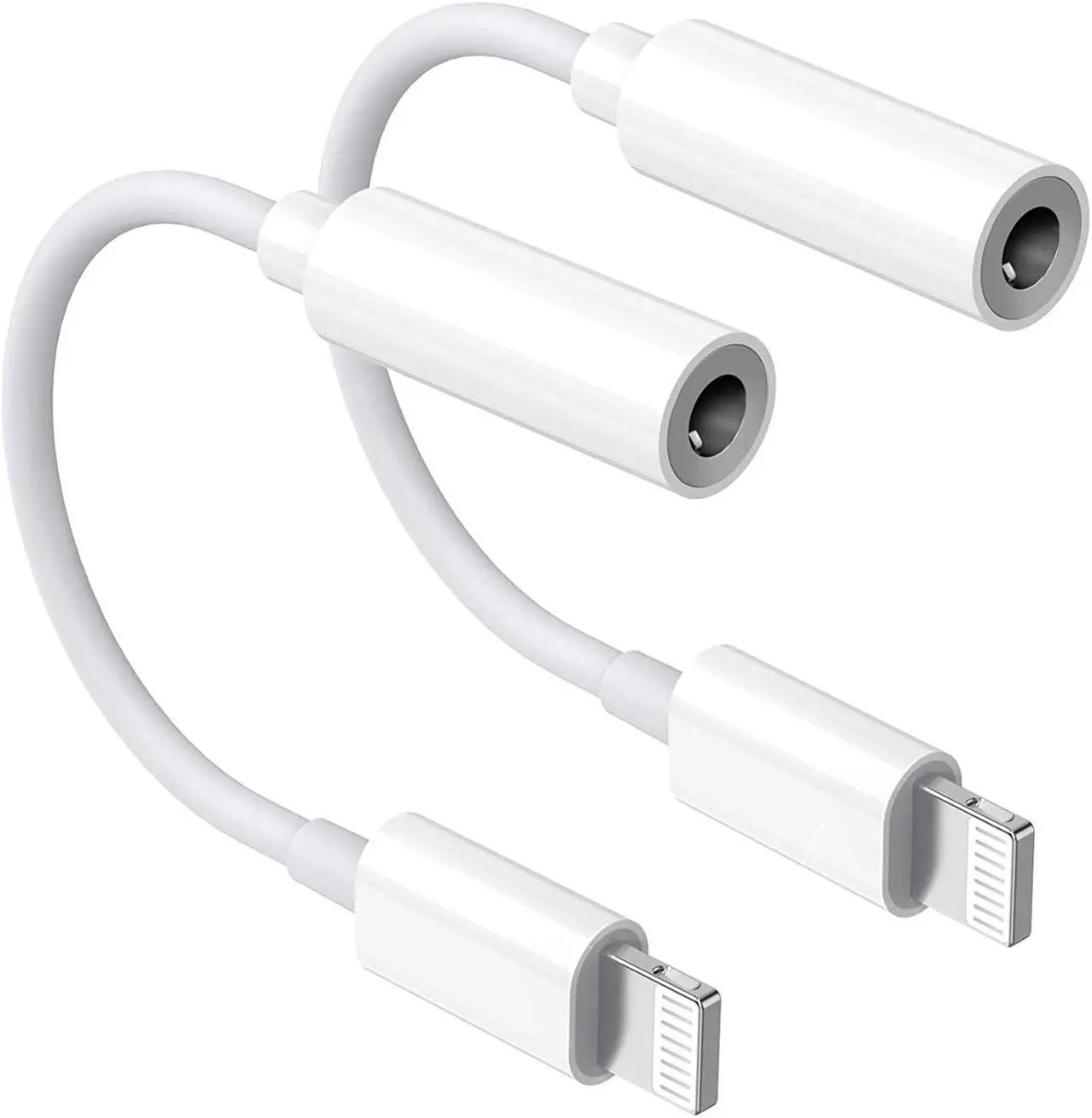 Main image of iPhone Headphone Jack Adapter 2 Pack Lightning to 3.5 mm Earbuds Converter Aux Earphones Cable Audio Connector Cord Compatible with iPhone 12/SE/11/XR/Xs/X/8/iPad/iPod
