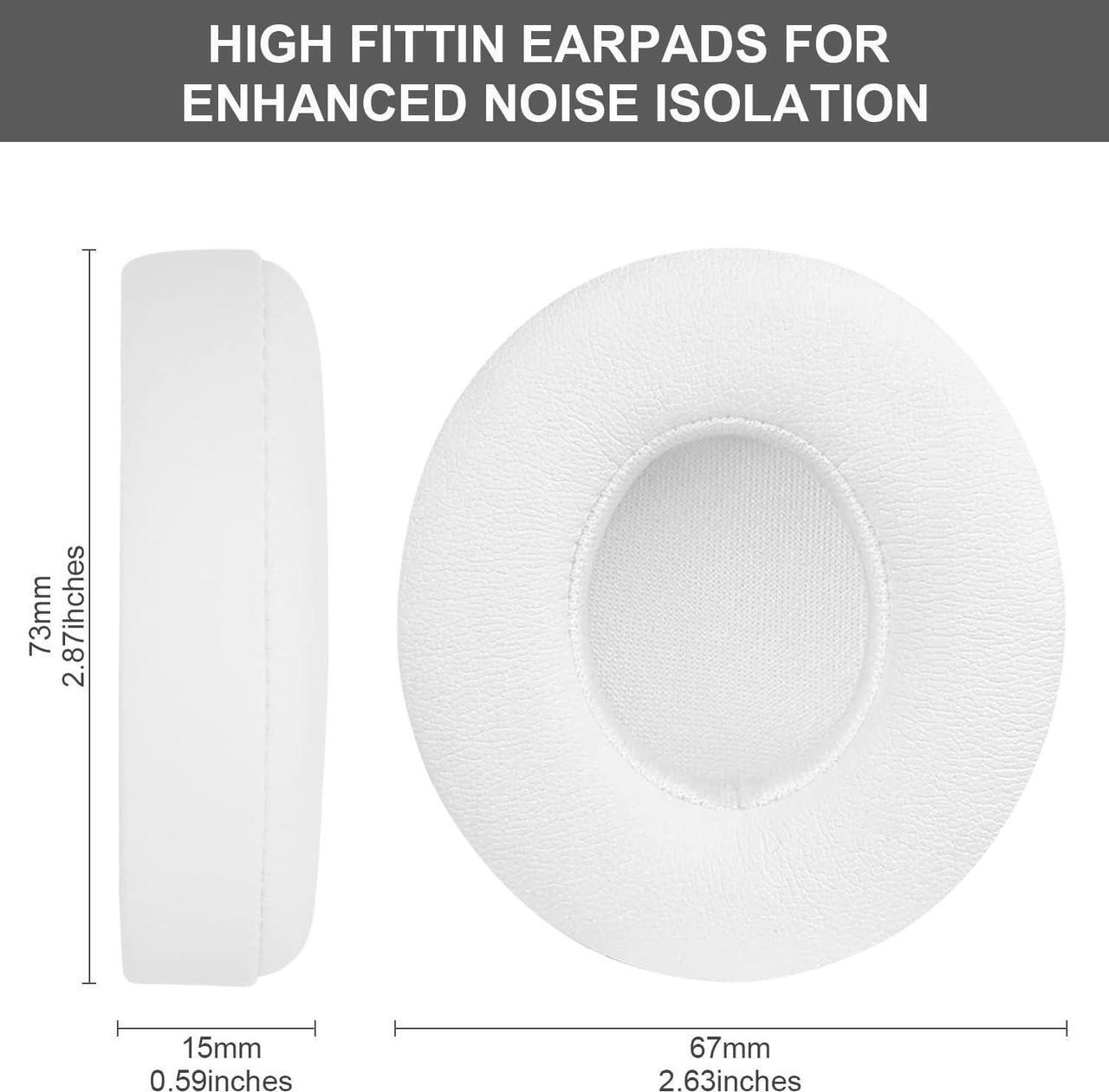Alt view image 3 of 7 - Replacement Ear Pads for Beats Solo 2 and Solo 3 by Headphone Ear Covers with High Density Memory Foam Soft Leather Adaptive Noise Cancelling Headphones Replacement Earpads Cushions