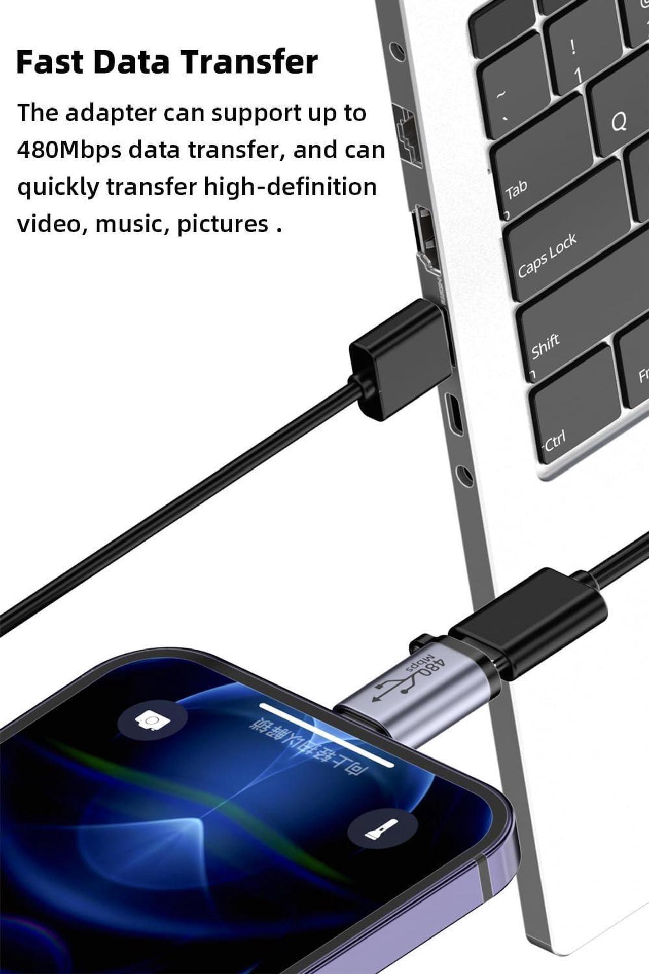 Alt view image 5 of 7 - USB C/Lightning to Micro USB Adapter Type C/Micro USB Female to Lightning Male Converter Micro USB/Lighting to USB C Extender USB C/Micro USB to Mini USB Connector (8 Pack)
