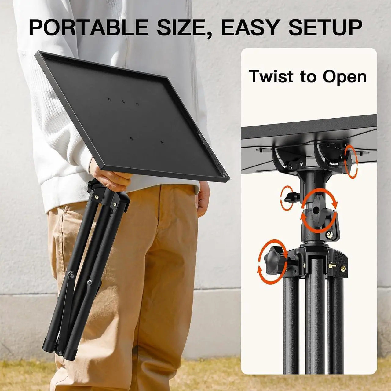 Alt view image 5 of 7 - Projector Stand Laptop Stand with Adjustable Height 22 to 36 inch Projector Mount as DJ Racks/Projector Tripod Stand/Laptop Floor Stand for Office Home Stage or Studio-AMPS01