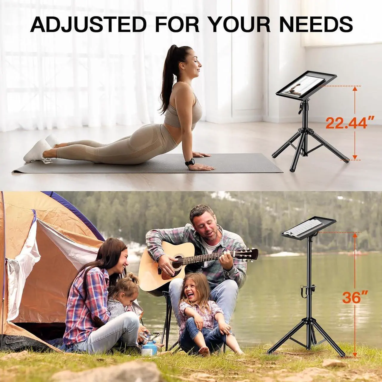 Alt view image 7 of 7 - Projector Stand Laptop Stand with Adjustable Height 22 to 36 inch Projector Mount as DJ Racks/Projector Tripod Stand/Laptop Floor Stand for Office Home Stage or Studio-AMPS01