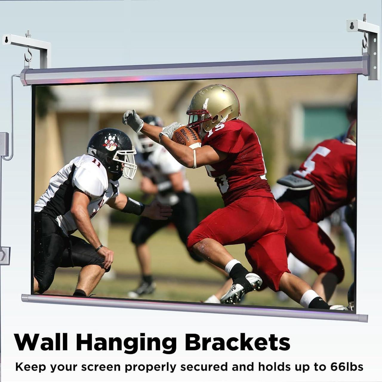 Alt view image 6 of 7 - Universal Projector Screen Ceiling Mount Wall Hanging Mount L-Brackets 6 inch Adjustable Extension Projector Screen Holder with Hook Kit & Bubble Level