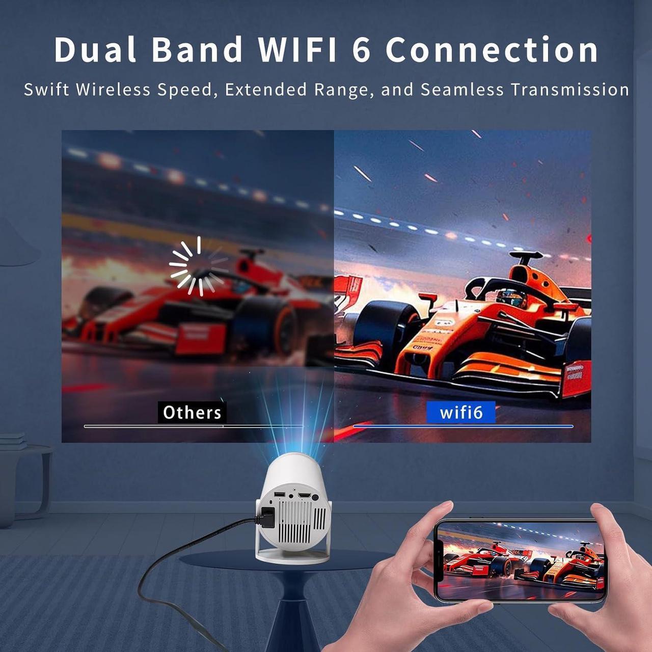 Alt view image 3 of 6 - Portable Projector WiFi Bluetooth: Auto Keystone Mini projector for IOS Android Phone Laptop TV Stick HDMI USB