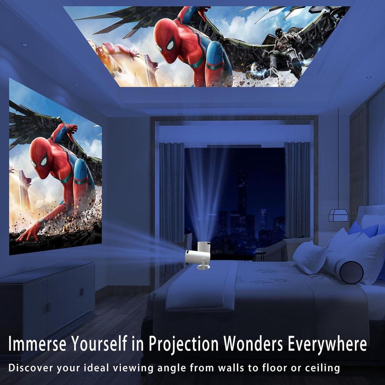 Alt view image 2 of 6 - Portable Projector WiFi Bluetooth: Auto Keystone Mini projector for IOS Android Phone Laptop TV Stick HDMI USB