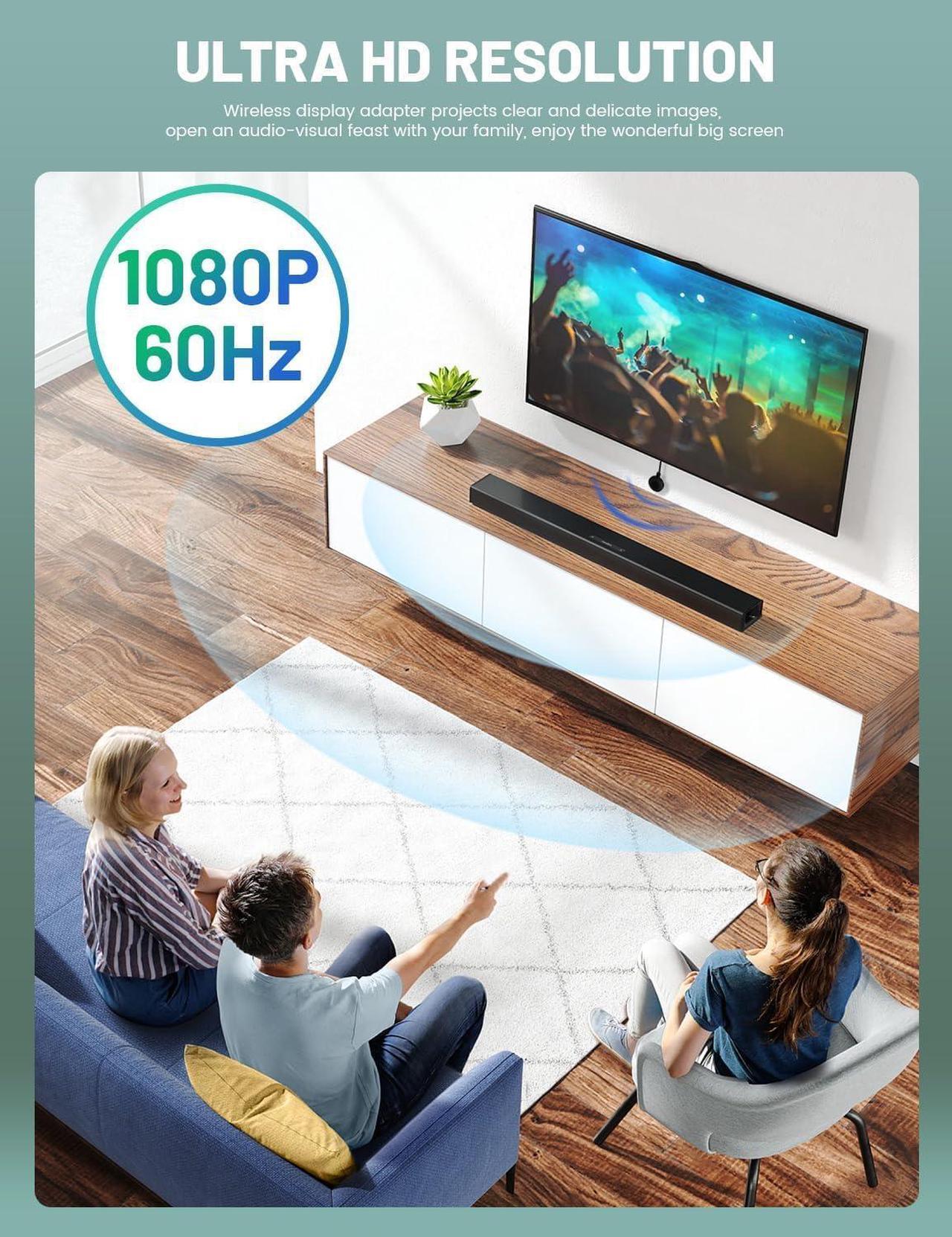 Alt view image 2 of 7 - Wireless HDMI Display Dongle Adapter No Need Any APP No Setup Streaming Video/Audio from Laptop Tablet PC Smartphone to HDTV/Projector Support Android iOS Windows and MacOS