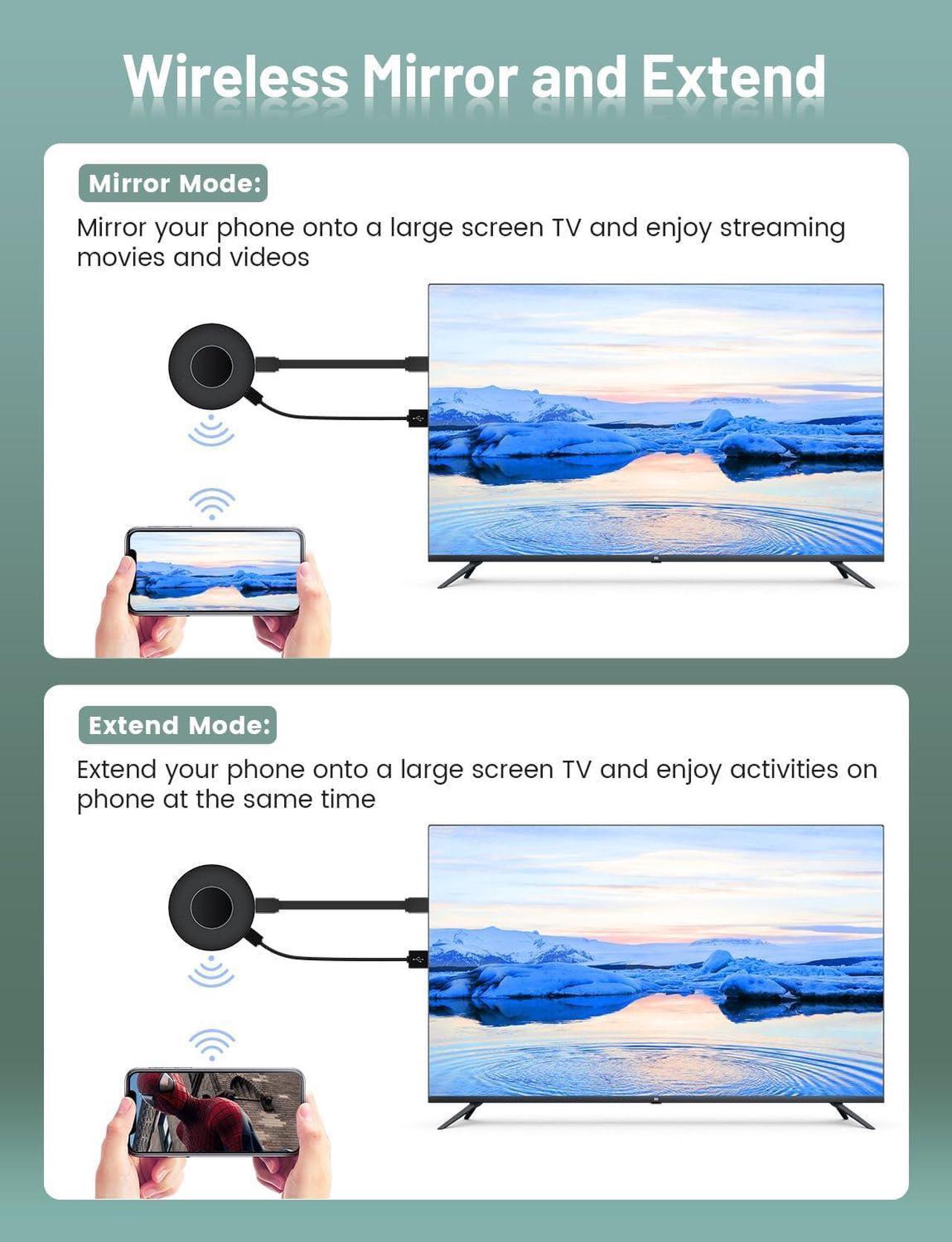 Alt view image 4 of 7 - Wireless HDMI Display Dongle Adapter No Need Any APP No Setup Streaming Video/Audio from Laptop Tablet PC Smartphone to HDTV/Projector Support Android iOS Windows and MacOS