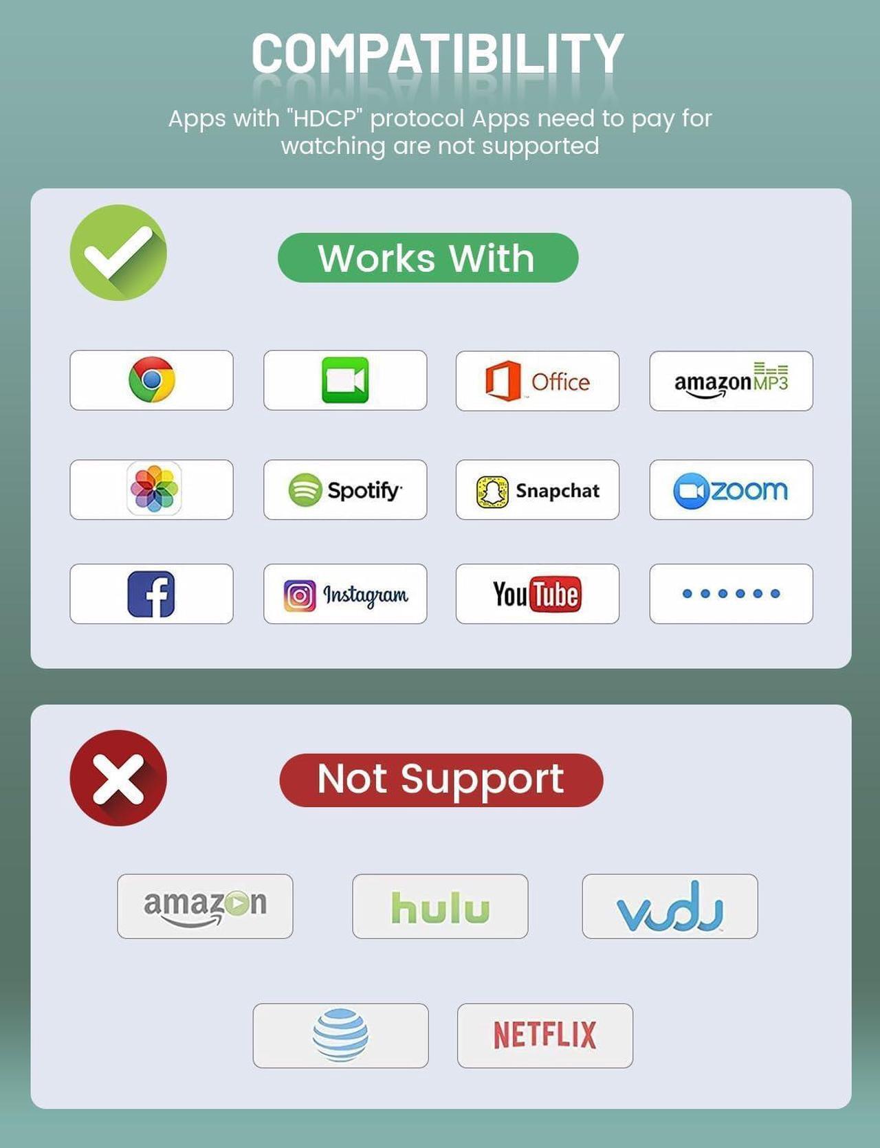 Alt view image 7 of 7 - Wireless HDMI Display Dongle Adapter No Need Any APP No Setup Streaming Video/Audio from Laptop Tablet PC Smartphone to HDTV/Projector Support Android iOS Windows and MacOS