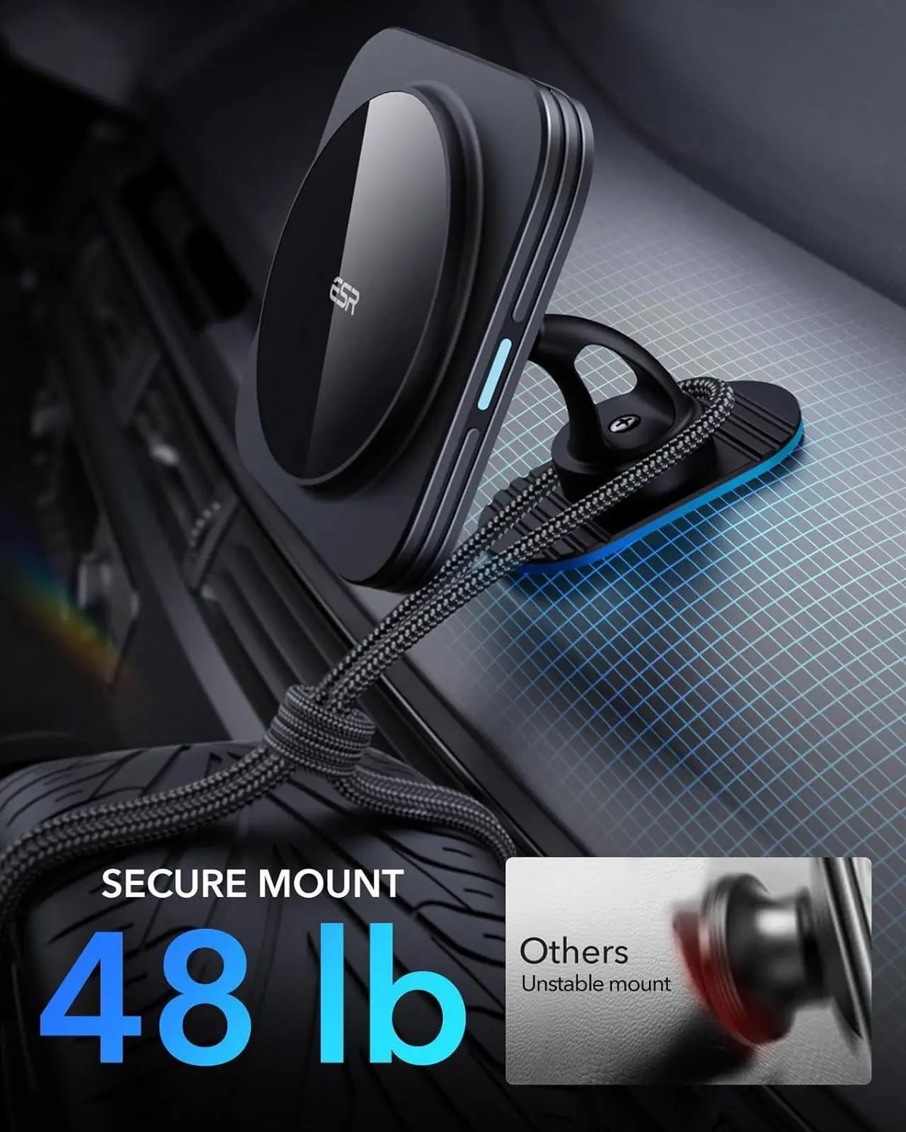 Alt view image 7 of 7 - for MagSafe Car Mount Charger 15W Magnetic Wireless Car Charger Compatible with MagSafe Car Charger Air Vent Dashboard Phone Holder Mount for iPhone 16 15 14 13 12 Galaxy S25 Fast Charging