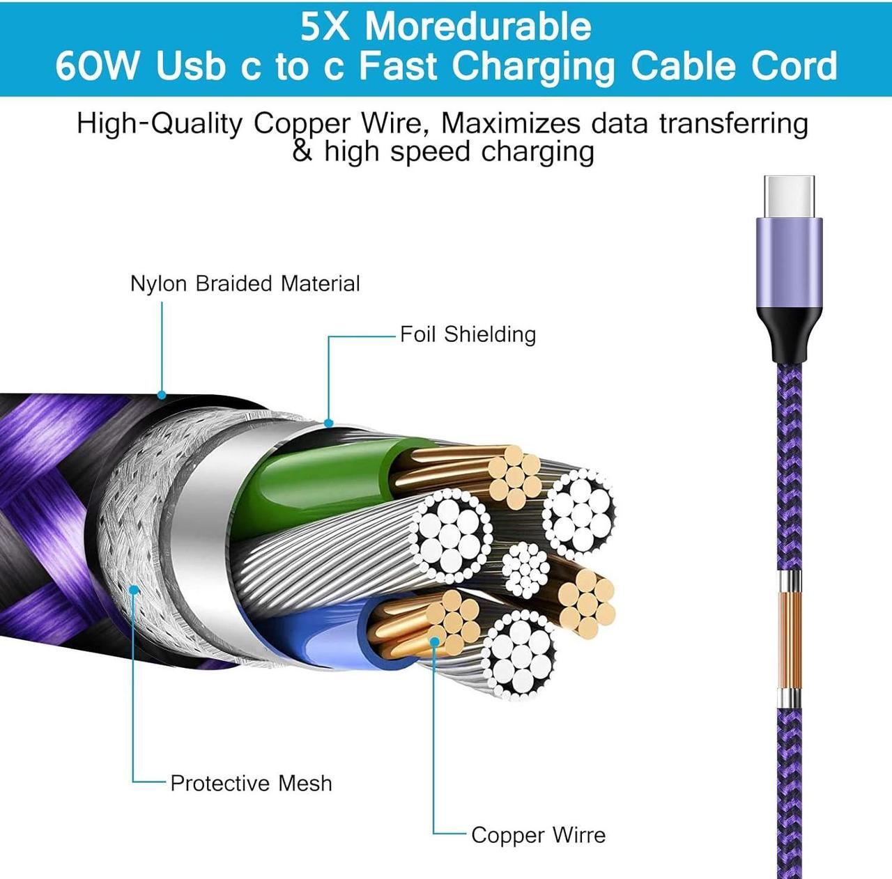 Alt view image 4 of 7 - [6FT,2 Pack] Android Fast Charging Cable C Port Charger Cord USB A to Type C Cell Phone Long Wires for Samsung Galaxy S24/S22/S23 Ultra/S21/S20/A54/A14/A15/A55/A35,Google Pixel 8a/7/8pro/8/6,iPhone 15