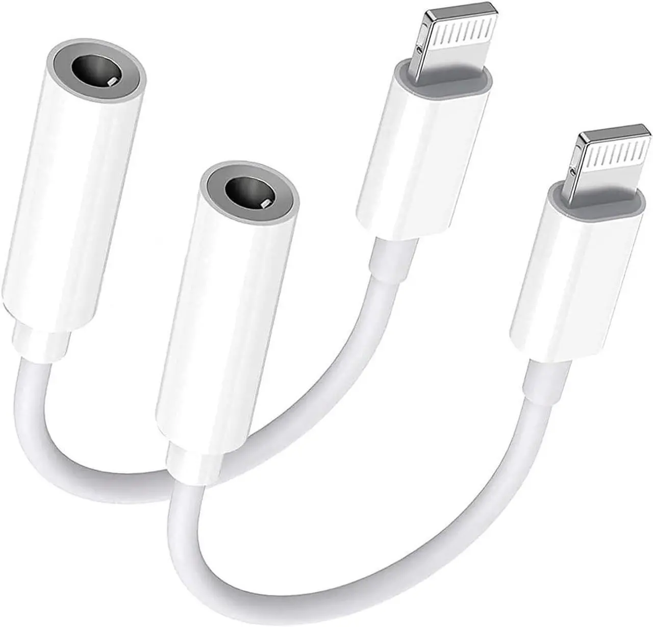 Main image of MFi Certified 2 Pack Headphone Jack Adapter Lightning to 3.5mm Earphone Jack Adapter 3.5mm Audio Cord Adapter Dongle Compatible with iPhone 14 Pro13 12 11 XS XR X 8 7 iPad iPod